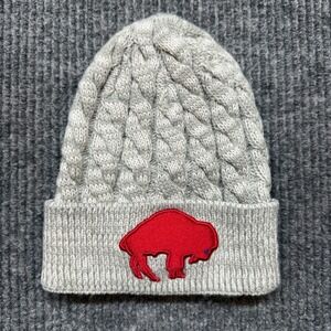 New Era Buffalo Bills Cable Knit Beanie Womens Gray Red NFL Football Winter Hat